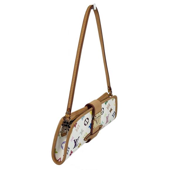 Louis Vuitton 00s Multicolor Blanc / White Monogram Shirley Pochette Clutch Bag - Picture 3 of 8